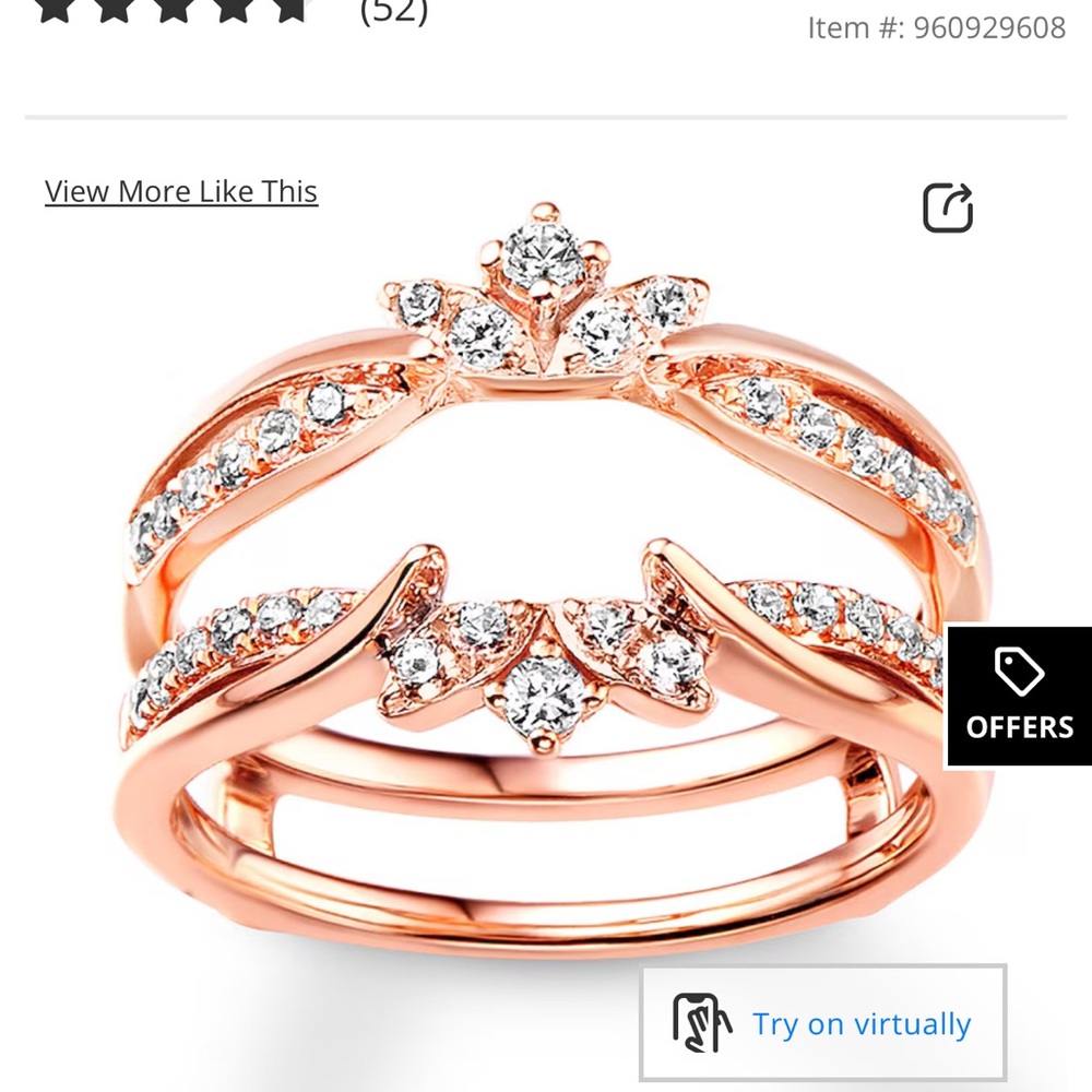 Kay Jewelers Rose Gold and Diamond Wrap Enhancer Ring.